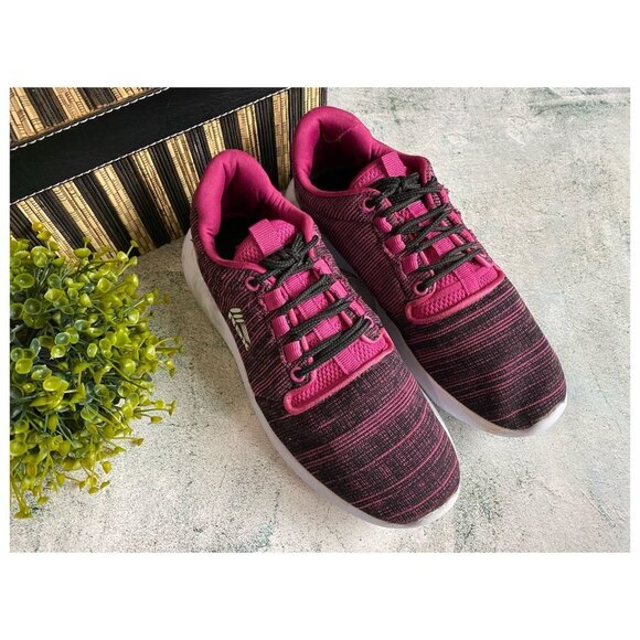 RBX Rayna Black/Pink Flyknit Running Cross Trainer Sneakers Womens Sz 8.5 - Picture 2 of 9